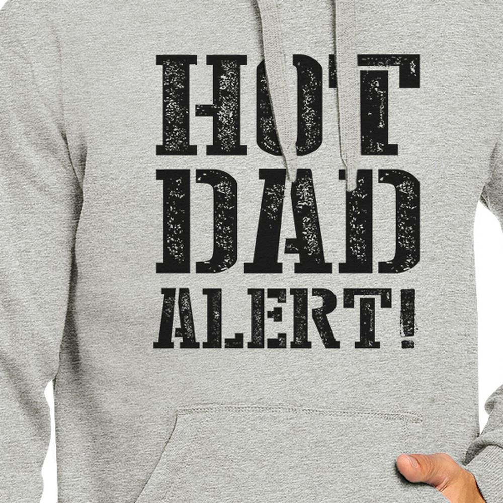 Hot Dad Alert Unisex Grey Hoodie Cute Fathers Day