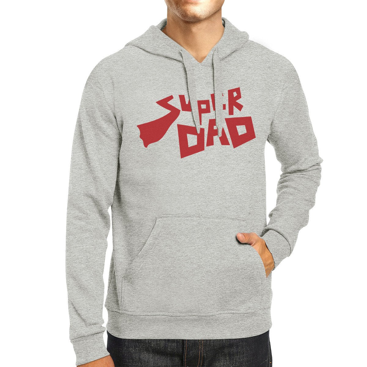 Super Dad Unisex Grey Cotton Hoodie Perfect