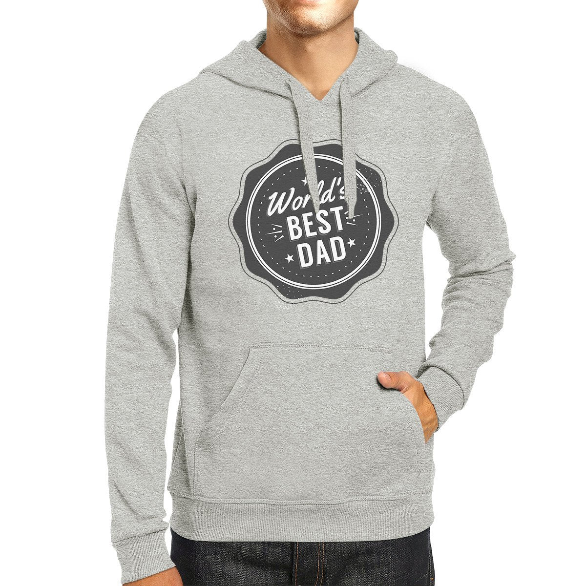 Worlds Best Dad Unisex Grey Funny Design Hoodie