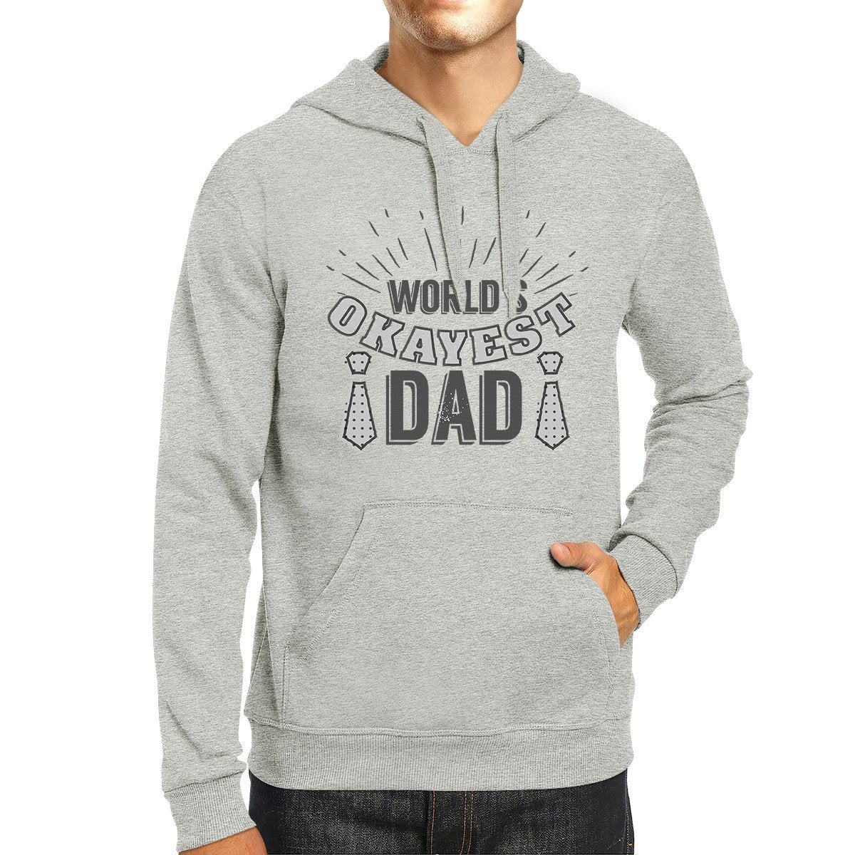 Worlds Okayest Dad Unisex Grey Hoodie For Dad