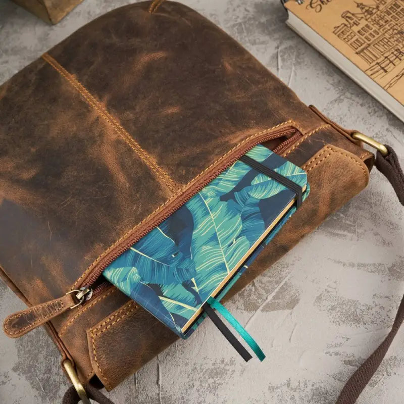 Elegant Leather Messenger Bag - Leather Handbag