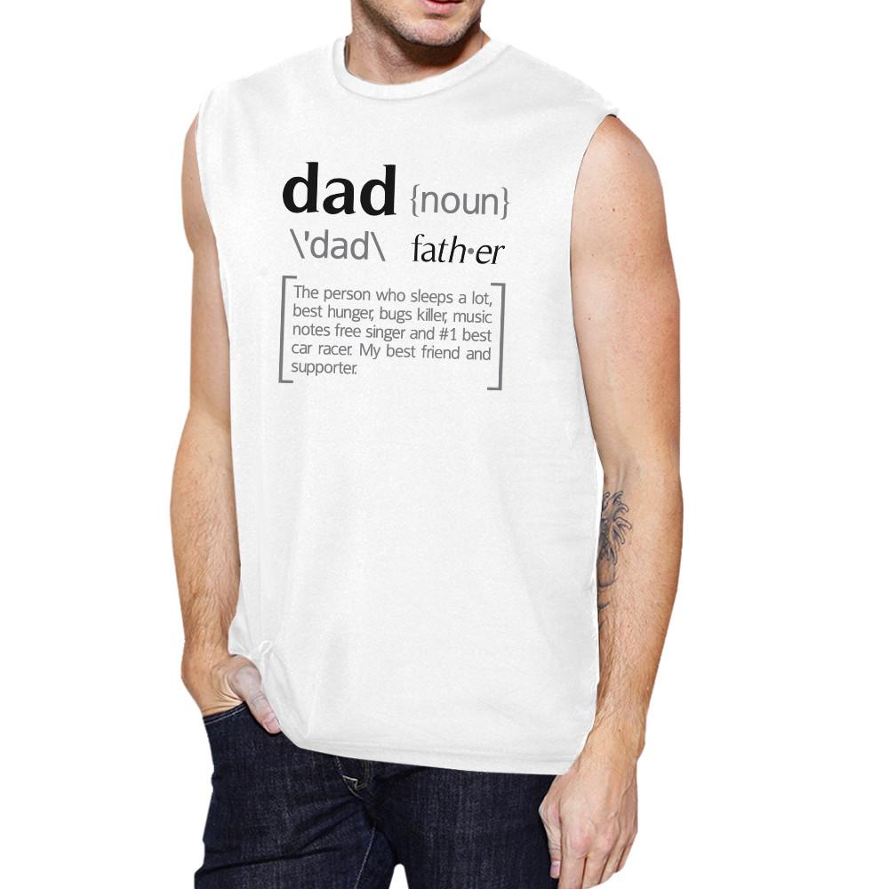 Dad Noun Mens White Muscle Top Father&
