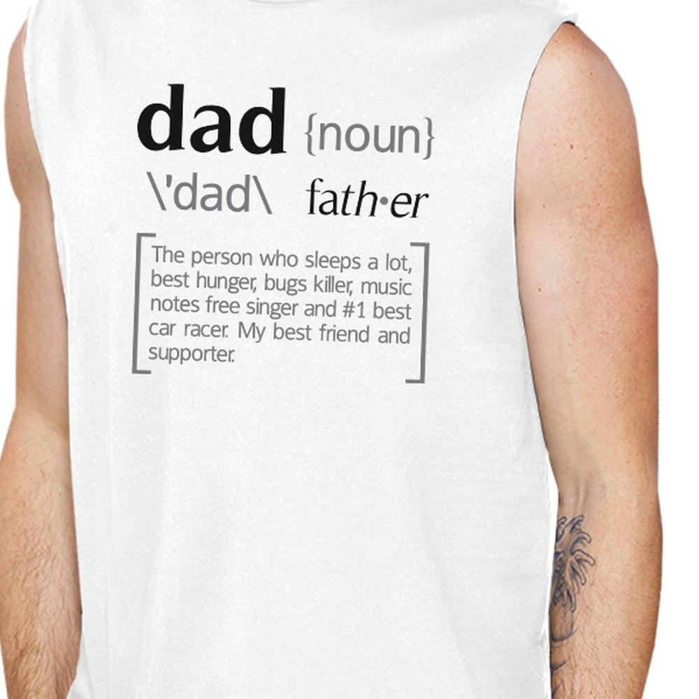 Dad Noun Mens White Muscle Top Father&