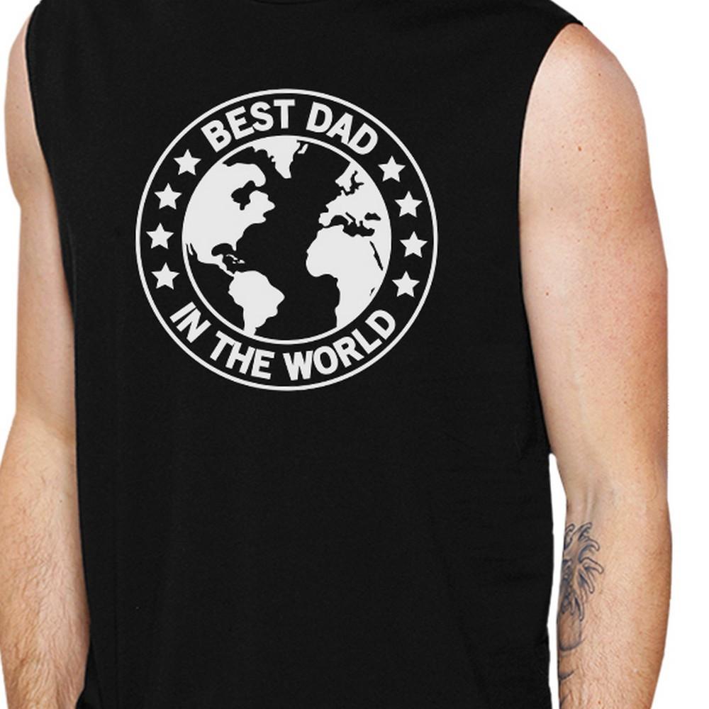 World Best Dad Mens Black Funny Design Tank Top