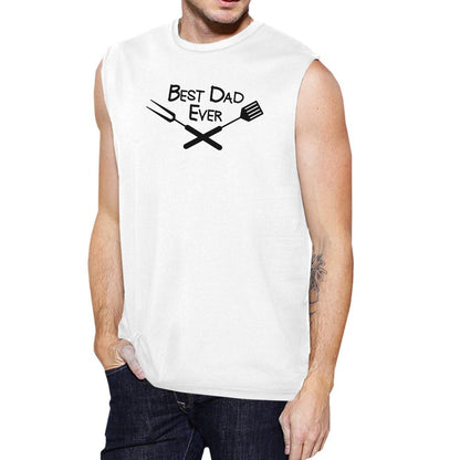 Best Bbq Dad Mens White Cotton Muscle Tanks Gifts