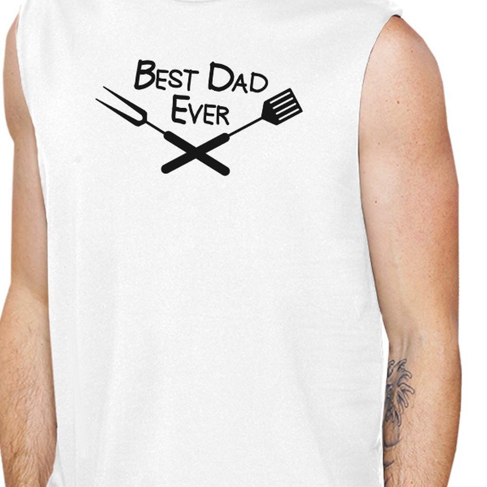 Best Bbq Dad Mens White Cotton Muscle Tanks Gifts