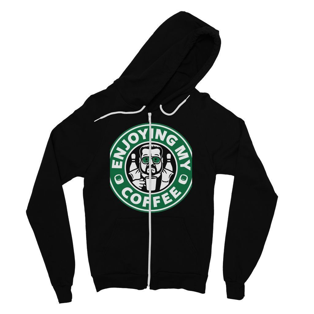 Enjoying Coffee Fine Jersey Zip Hoodie