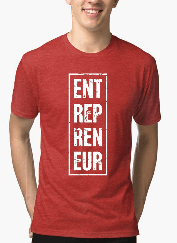 Entrepreneur Vertical Half Sleeves Melange T-shirt