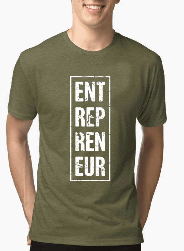 Entrepreneur Vertical Half Sleeves Melange T-shirt