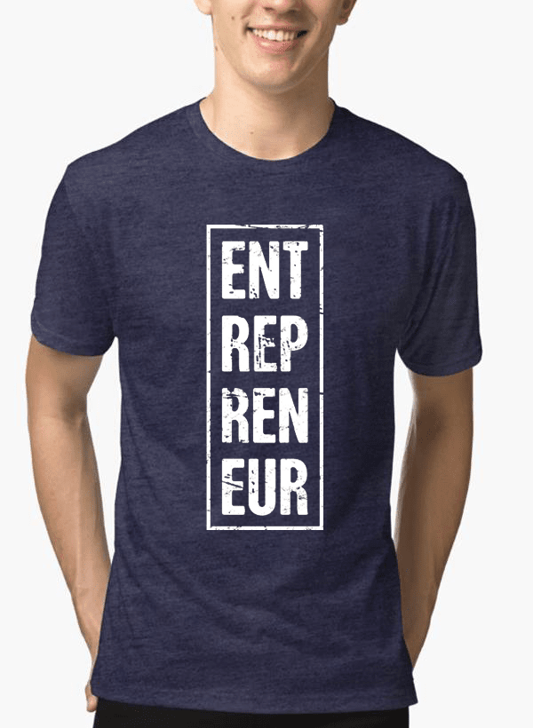 Entrepreneur Vertical Half Sleeves Melange T-shirt