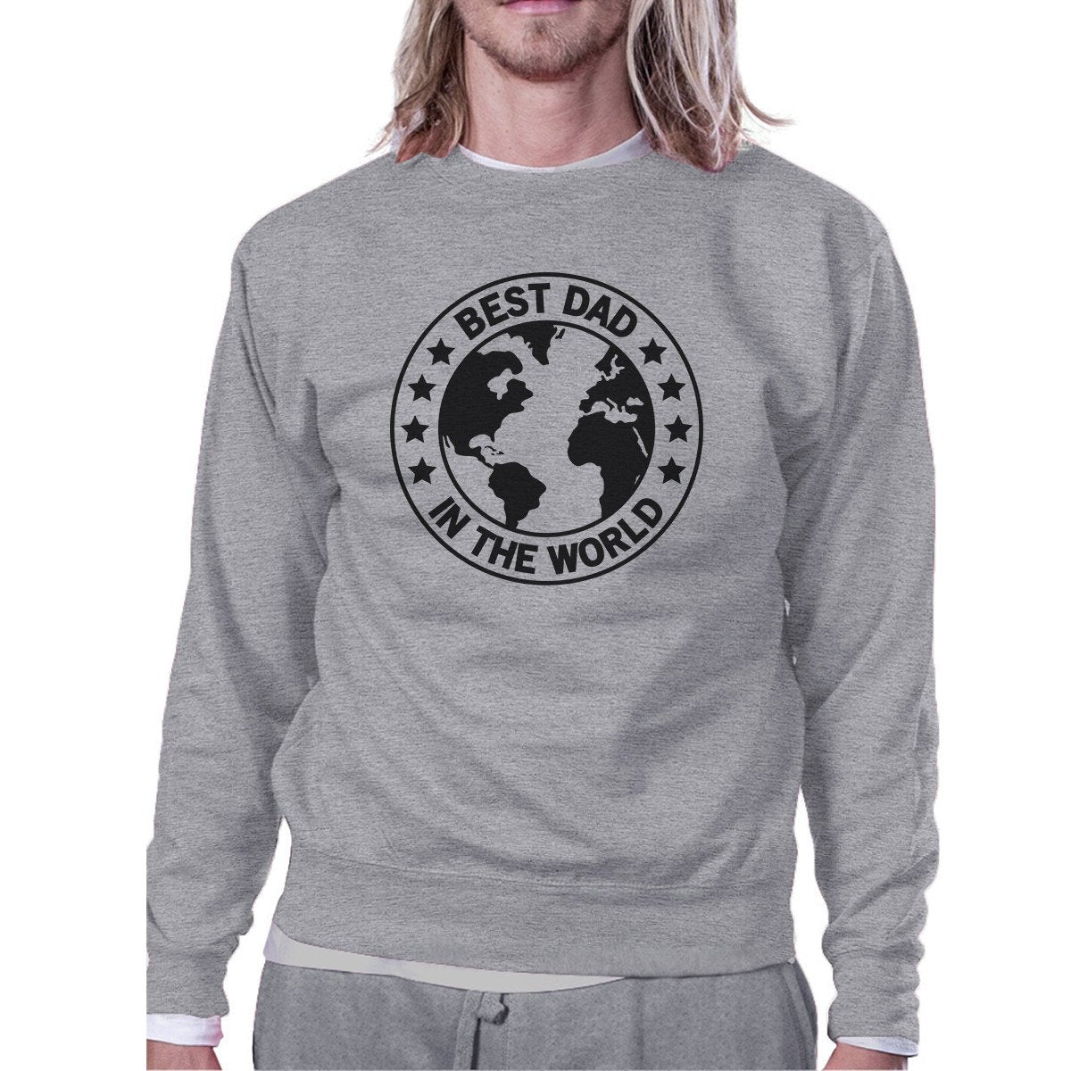 World Best Dad Unisex Grey Cute Sweatshirt Perfect