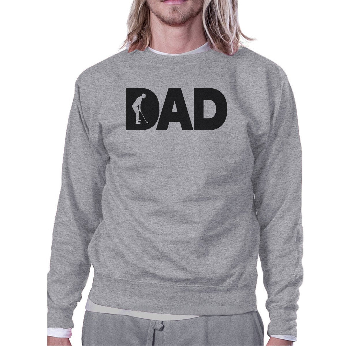 Dad Golf Unisex Grey Sweatshirt Funny Design Tank