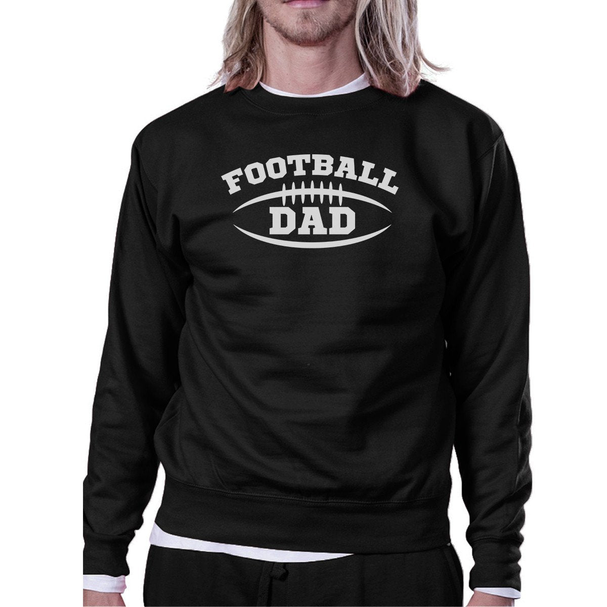 Football Dad Men Black Funny Design Sweatshirt For