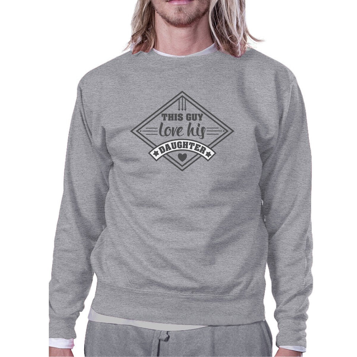 This Guy Love His Daughter Grey Sweatshirt New