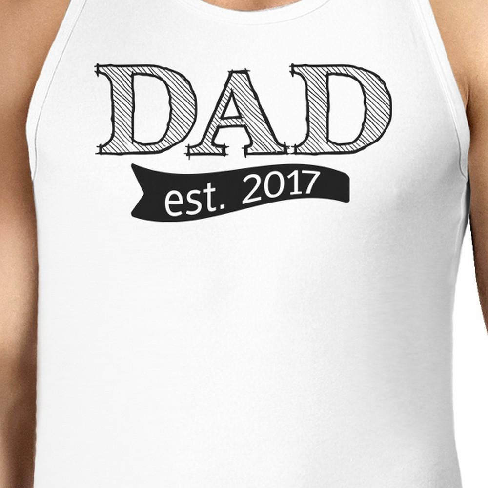 Dad Est 2017 Mens White Sleeveless Top Funny