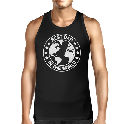 World Best Dad Mens Black Cotton Tank Top Perfect