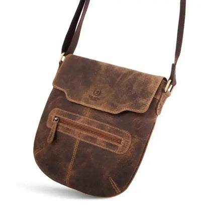 Elegant Leather Messenger Bag - Leather Handbag