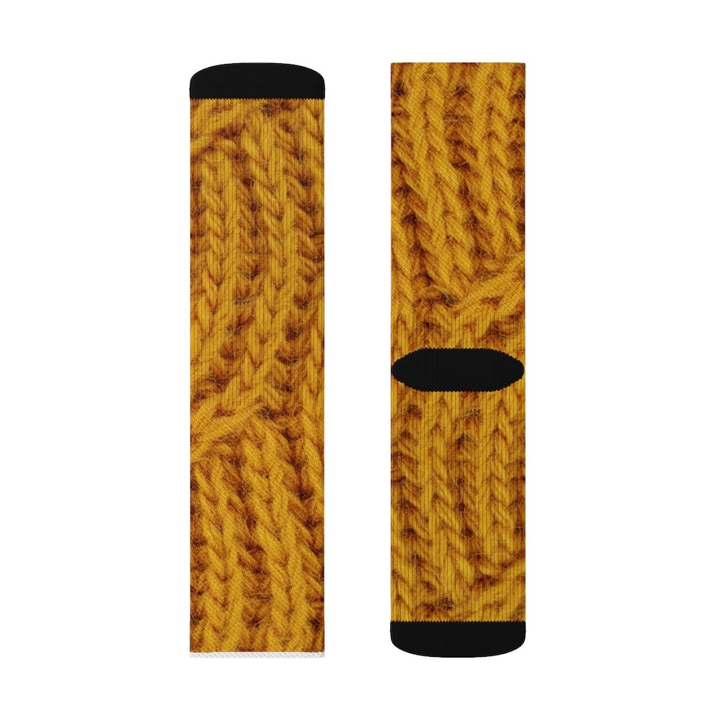 Mustard Print Wool Fun Novelty Socks