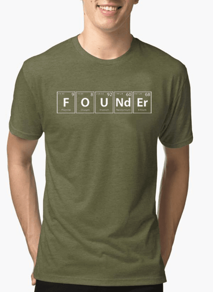 Founder Half Sleeves Melange T-shirt