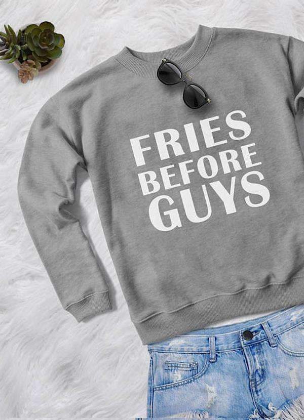 FRIES BEFORE GUYS WOMEN PRINTED SWEAT SHIRT