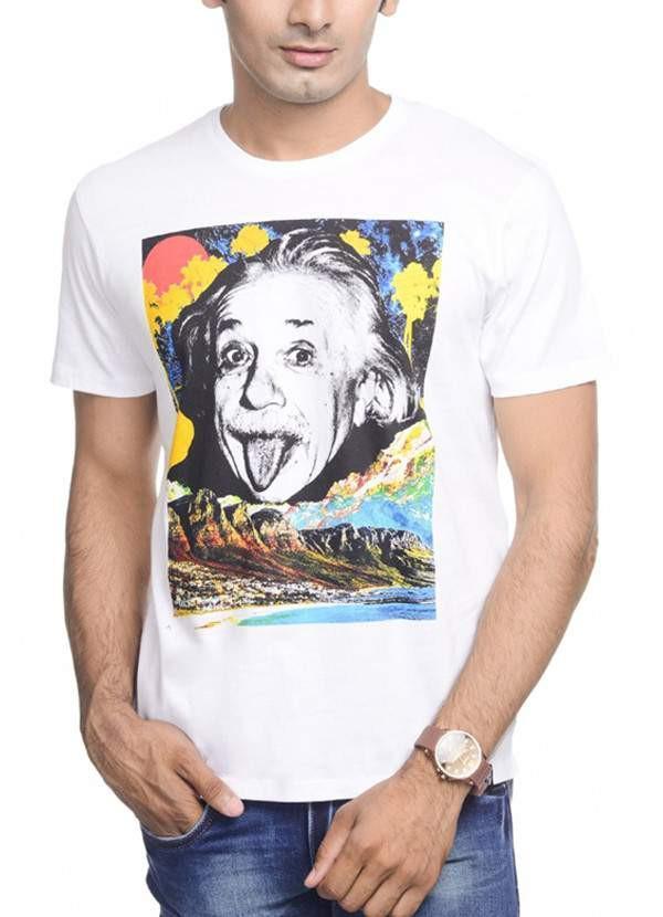 Einstein The World As I See White Half Sleeve Men