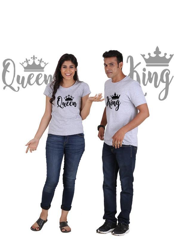 King and Queen with Crown (Classic) Classic Couple T-Shirt