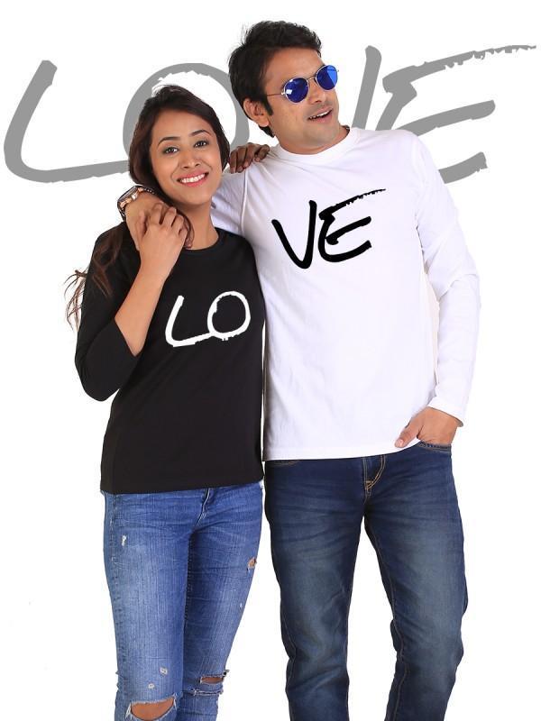 LOVE Couple Full Sleeves Black &amp; White