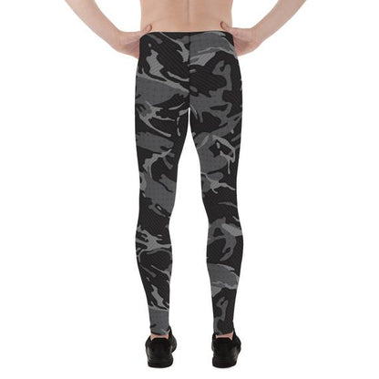 Mens Leggings - Black Camo Leggings