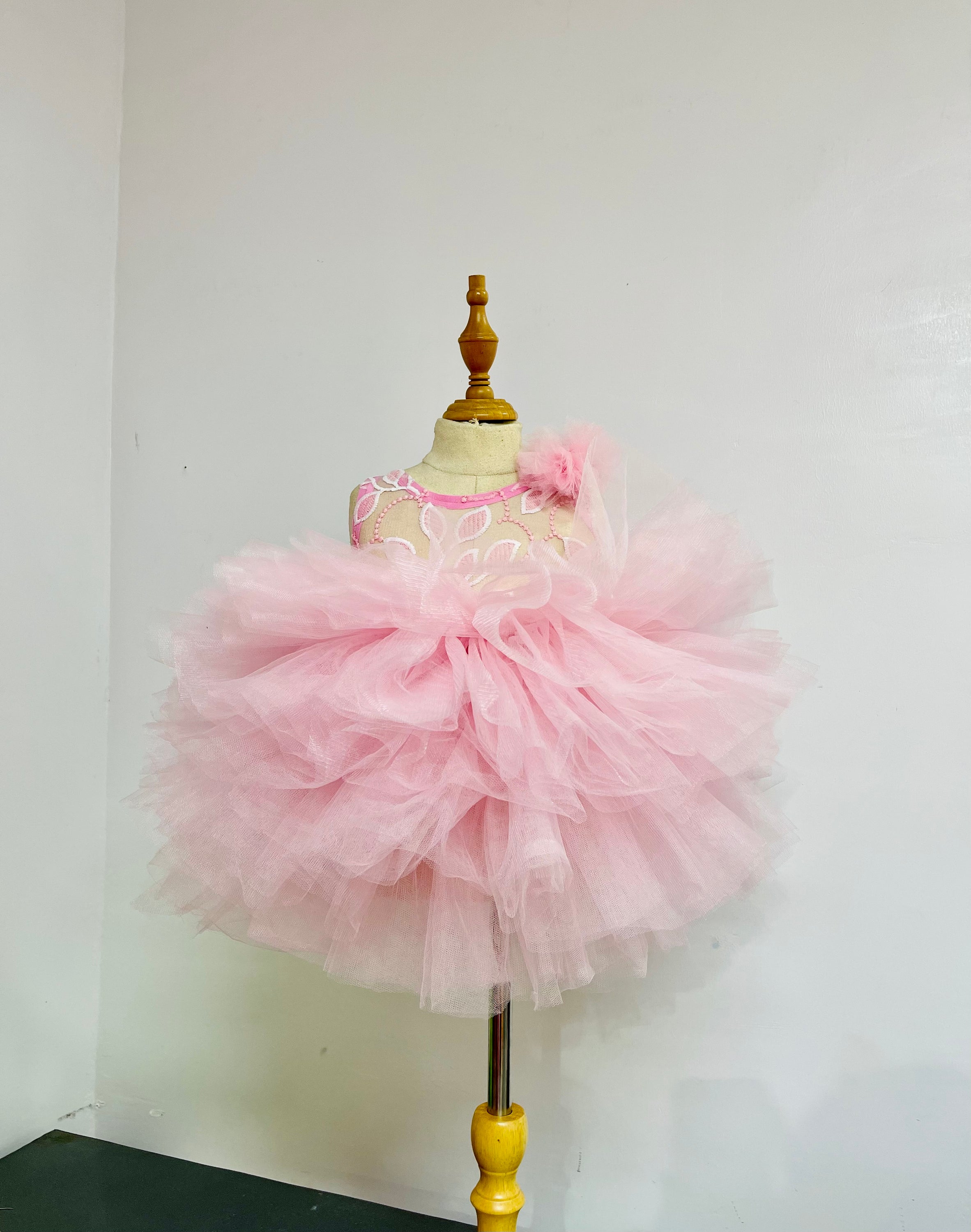 Pink First Birthday Baby Girl’ Dress