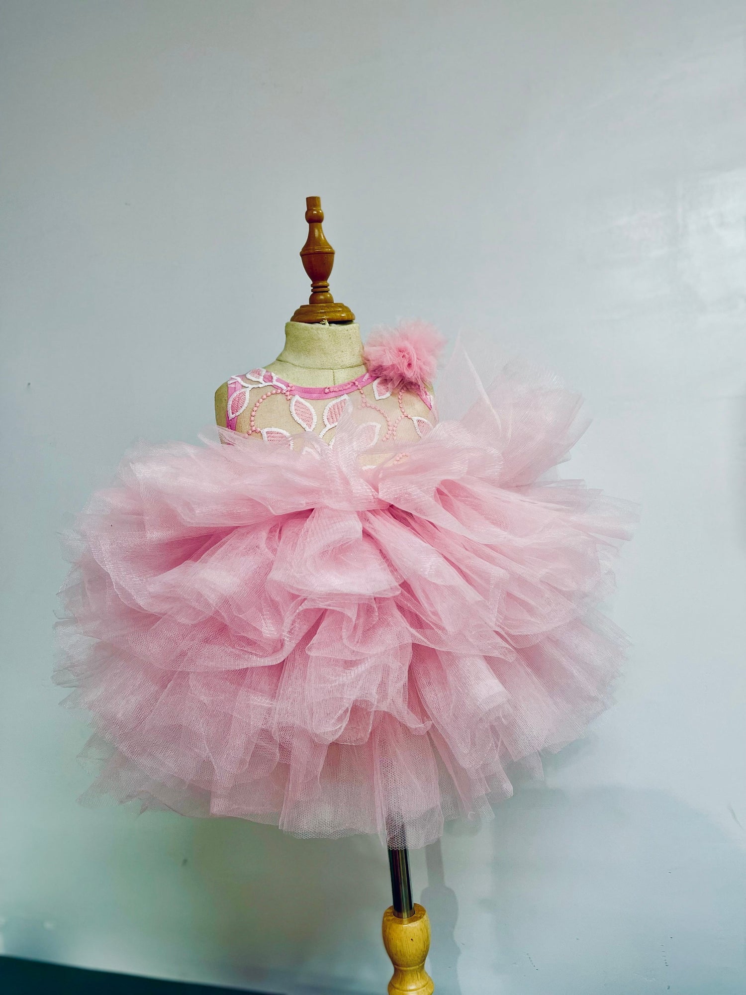 Pink First Birthday Baby Girl’ Dress