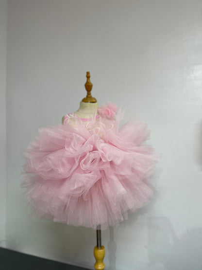 Pink First Birthday Baby Girl’ Dress