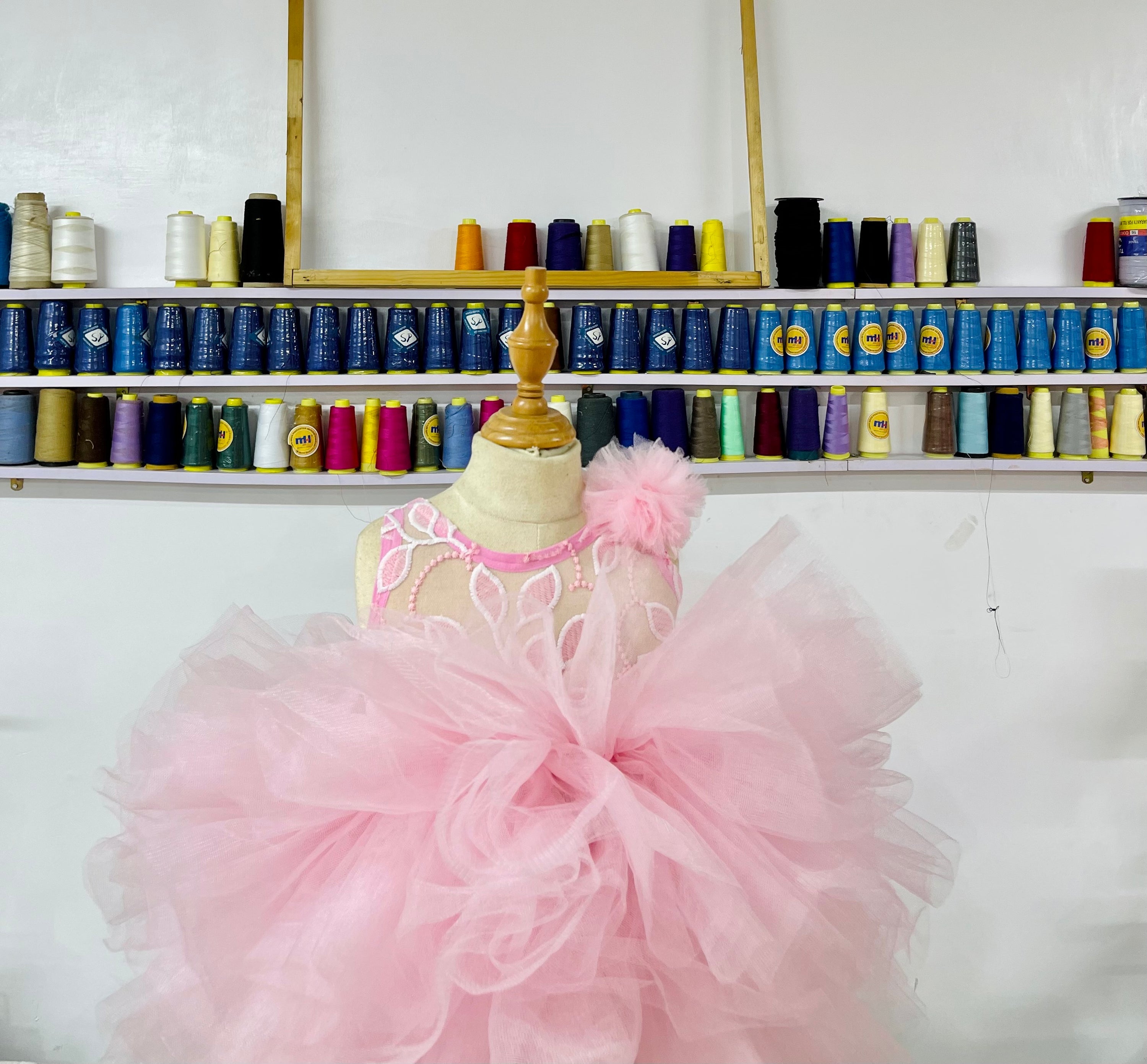 Pink First Birthday Baby Girl’ Dress