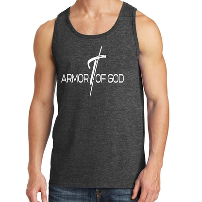 Mens Fitness Tank Top Graphic T-shirt Armor of God Cross