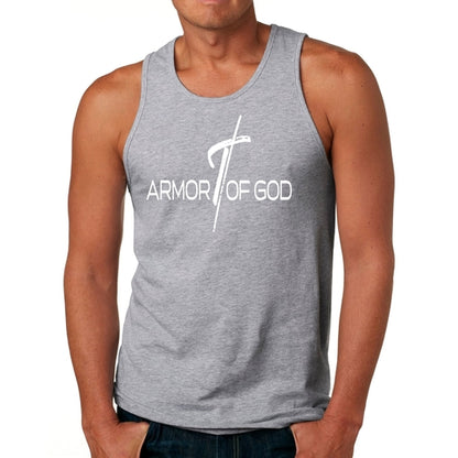 Mens Fitness Tank Top Graphic T-shirt Armor of God Cross