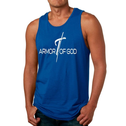 Mens Fitness Tank Top Graphic T-shirt Armor of God Cross