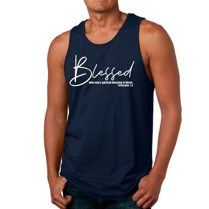 Mens Fitness Tank Top Graphic T-shirt Blessed with Every Spiritual