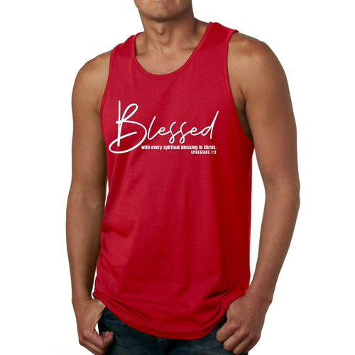 Mens Fitness Tank Top Graphic T-shirt Blessed with Every Spiritual