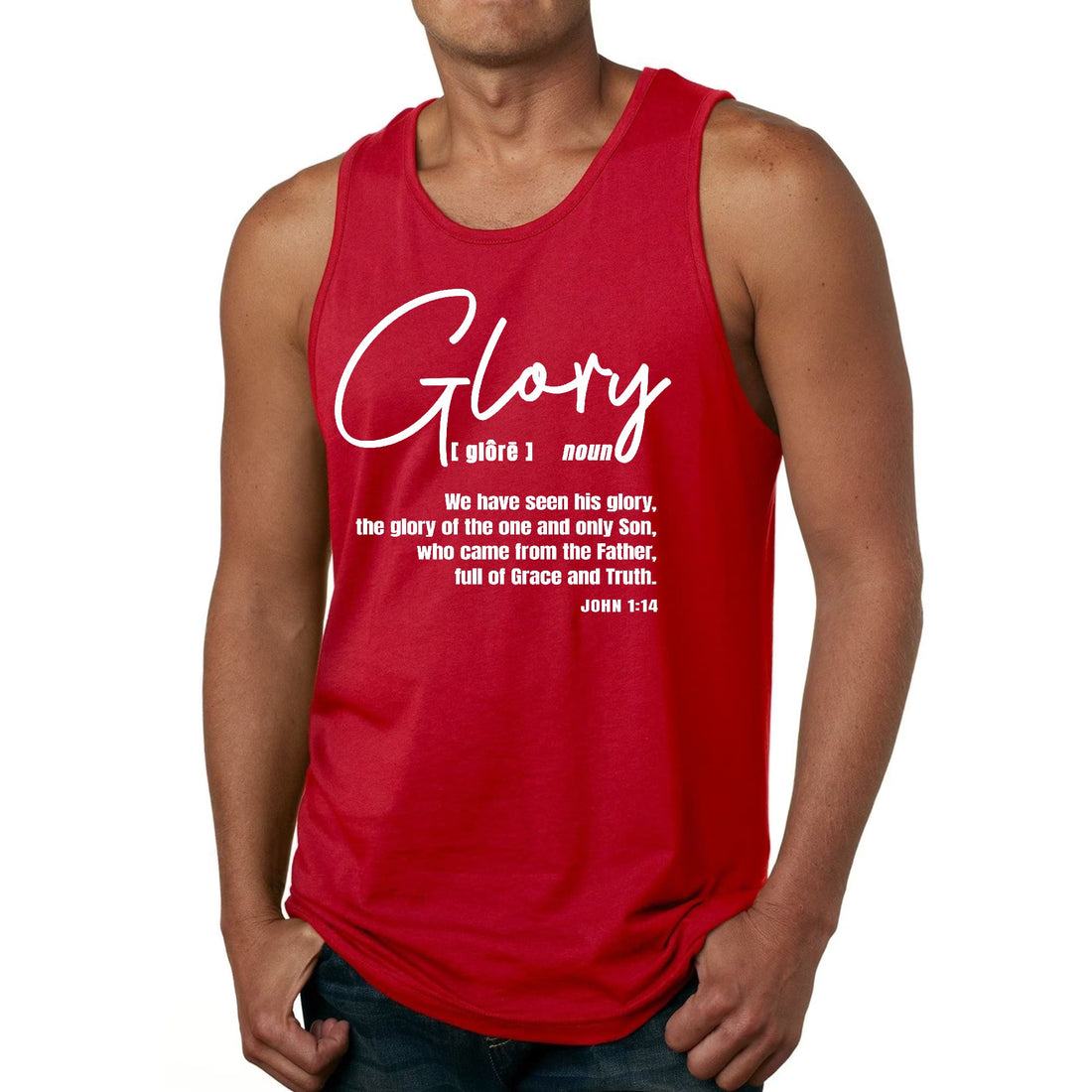 Mens Fitness Tank Top Graphic T-shirt Glory - Christian Inspiration