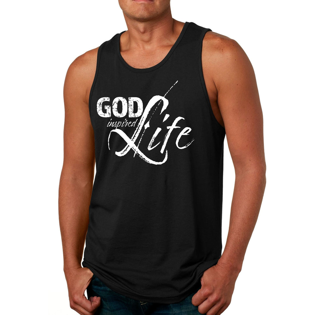 Mens Fitness Tank Top Graphic T-shirt God Inspired Life