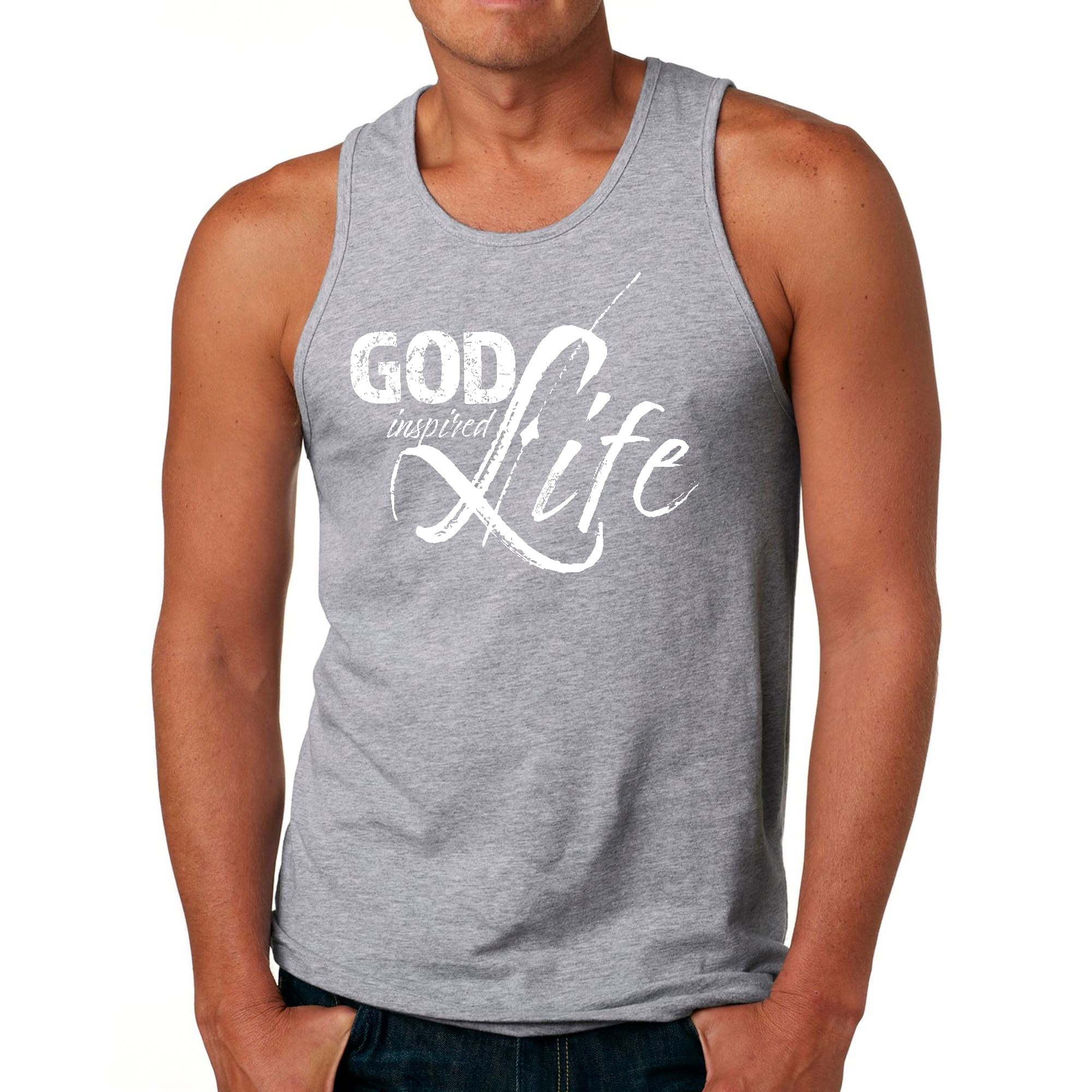 Mens Fitness Tank Top Graphic T-shirt God Inspired Life