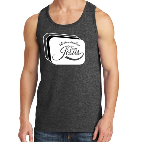 Mens Fitness Tank Top Graphic T-shirt Lifetime Member Team Jesus