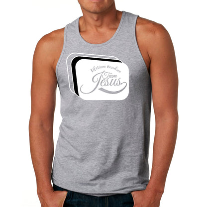 Mens Fitness Tank Top Graphic T-shirt Lifetime Member Team Jesus