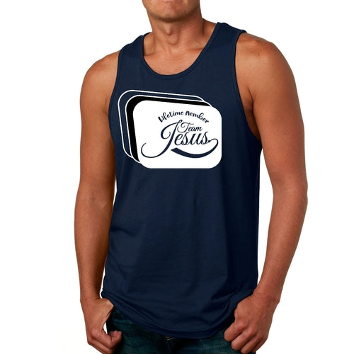 Mens Fitness Tank Top Graphic T-shirt Lifetime Member Team Jesus