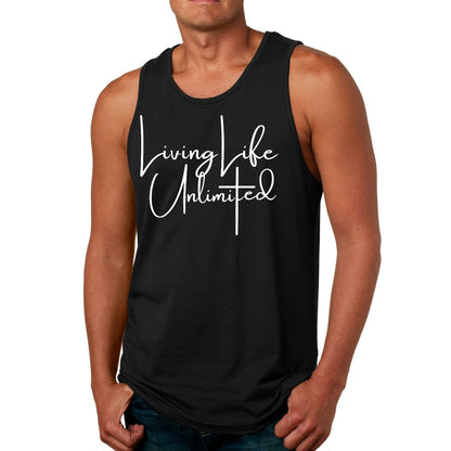 Mens Fitness Tank Top Graphic T-shirt Living Life Unlimited