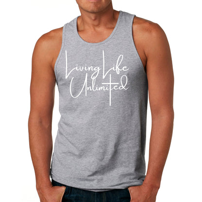 Mens Fitness Tank Top Graphic T-shirt Living Life Unlimited