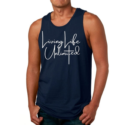 Mens Fitness Tank Top Graphic T-shirt Living Life Unlimited