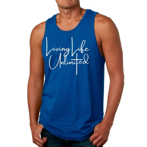 Mens Fitness Tank Top Graphic T-shirt Living Life Unlimited