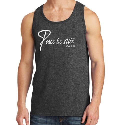 Mens Fitness Tank Top Graphic T-shirt Peace be Still