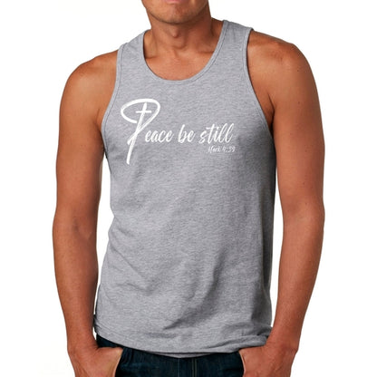 Mens Fitness Tank Top Graphic T-shirt Peace be Still