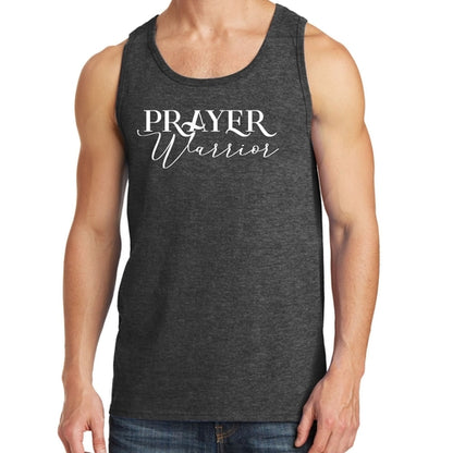 Mens Fitness Tank Top Graphic T-shirt Prayer Warrior Script Style